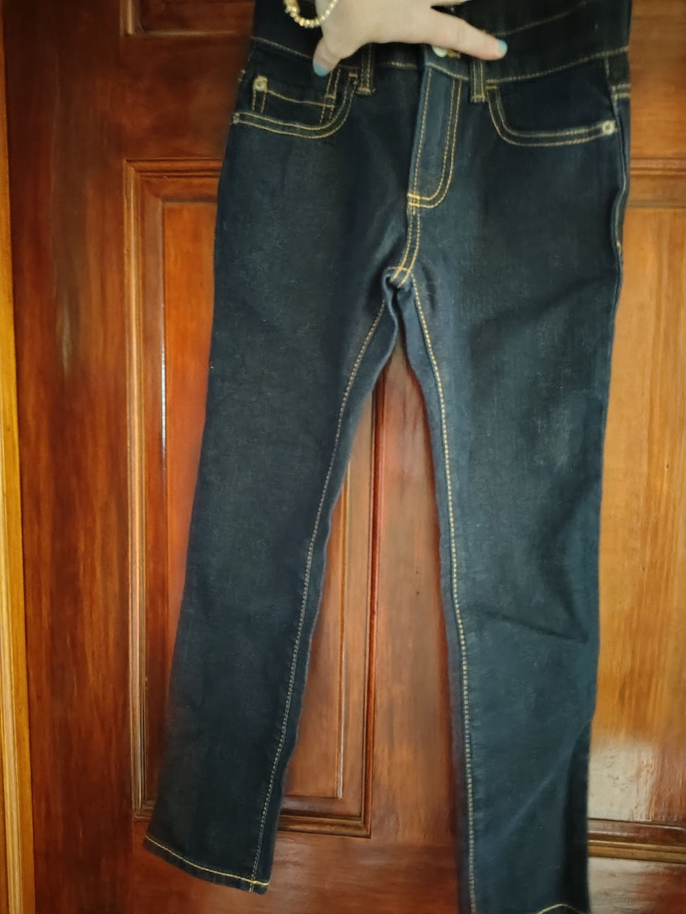 Wrangler Dark Blue Kids Jeans with Yellow Stitching And Gap Pants